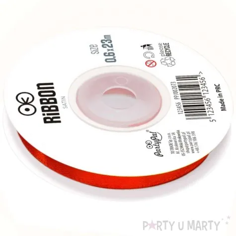 tasiemka satynowa classic czerwony partypal 6 mm 23 m