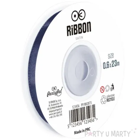 tasiemka satynowa classic granatowy partypal 6 mm 23 m