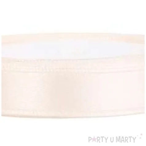 tasiemka satynowa classic kremowa jasna partydeco 6 mm 25 m