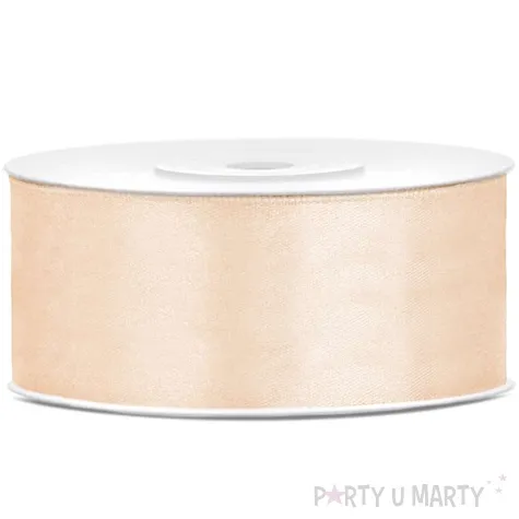 tasiemka satynowa classic kremowa partydeco 25 mm 25 m