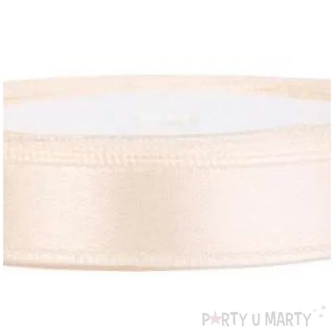 tasiemka satynowa classic kremowa partydeco 6 mm 25 m