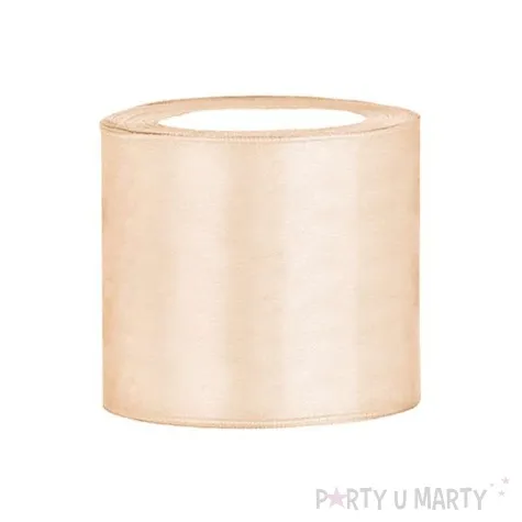 tasiemka satynowa classic kremowa partydeco 75 mm 25 m