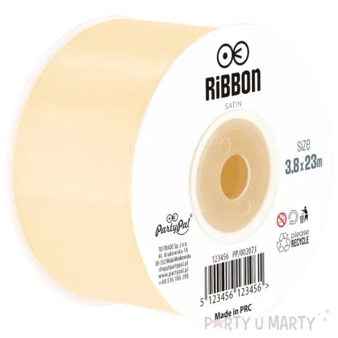 tasiemka satynowa classic kremowy partypal 38 mm 23 m