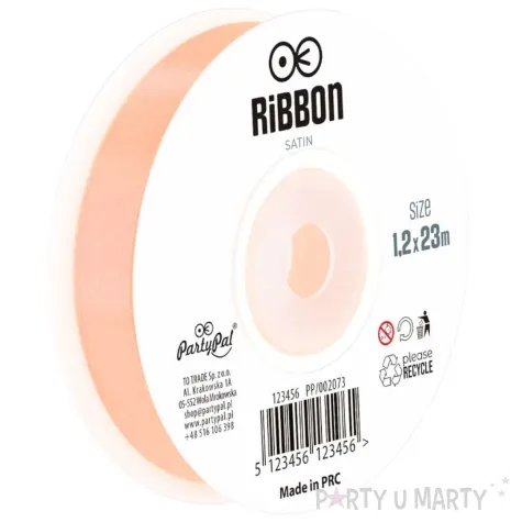 tasiemka satynowa classic lososiowy partypal 12 mm 23 m