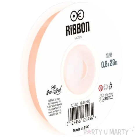 tasiemka satynowa classic lososiowy partypal 6 mm 23 m