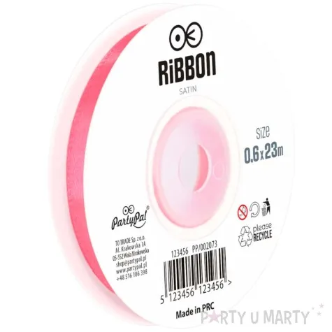 tasiemka satynowa classic malinowy partypal 6 mm 23 m
