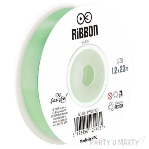 tasiemka satynowa classic mietowy partypal 12 mm 23 m