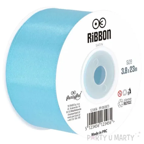 tasiemka satynowa classic niebieski jasny partypal 38 mm 23 m