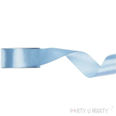 tasiemka satynowa classic niebieski mglisty jasny partydeco 25 mm 25 m