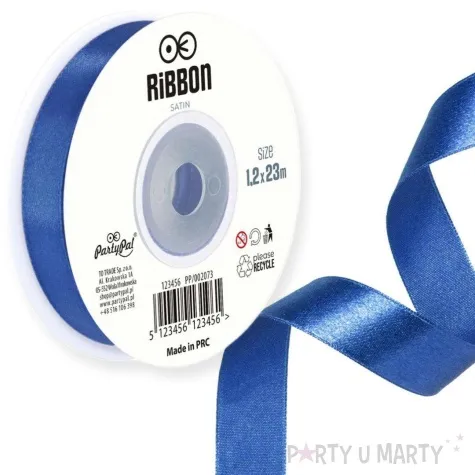 tasiemka satynowa classic niebieski partypal 12 mm 23 m