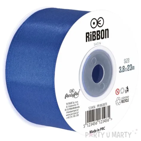 tasiemka satynowa classic niebieski partypal 38 mm 23 m