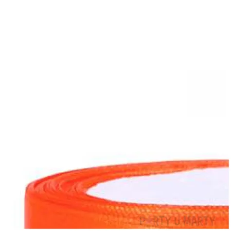 tasiemka satynowa classic pomaranczowa partydeco 6 mm 25 m