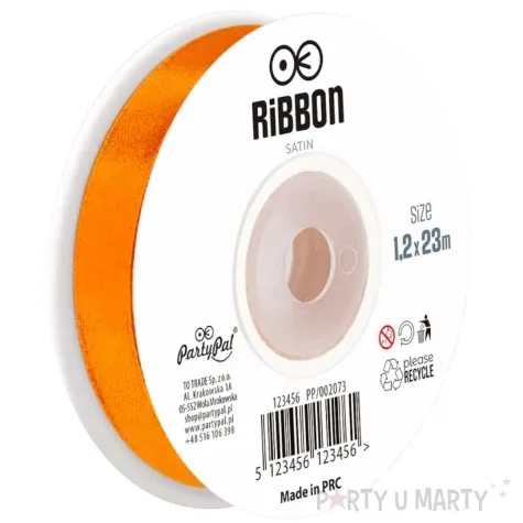 tasiemka satynowa classic pomaranczowy partypal 12 mm 23 m
