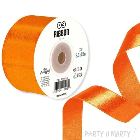 tasiemka satynowa classic pomaranczowy partypal 38 mm 23 m