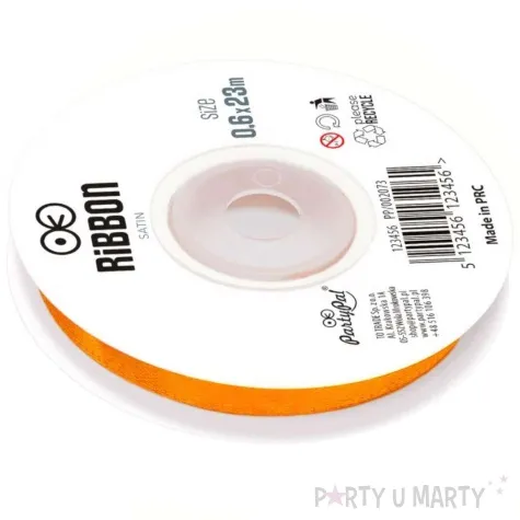 tasiemka satynowa classic pomaranczowy partypal 6 mm 23 m