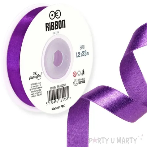 tasiemka satynowa classic purpurowy partypal 12 mm 23 m