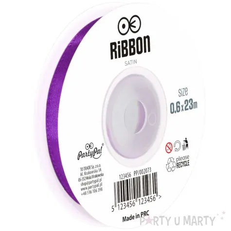 tasiemka satynowa classic purpurowy partypal 6 mm 23 m