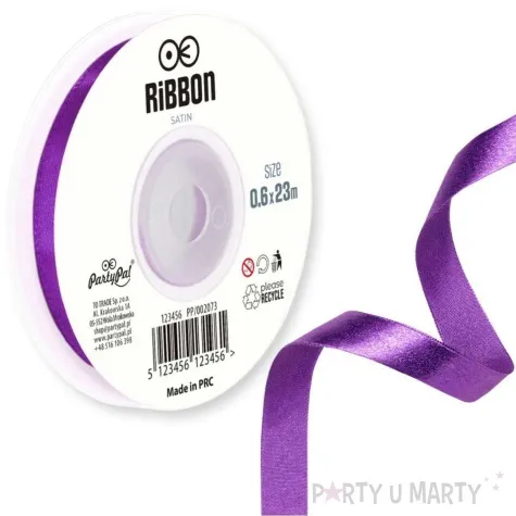 tasiemka satynowa classic purpurowy partypal 6 mm 23 m