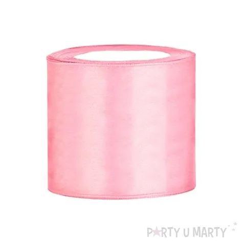 tasiemka satynowa classic rozowa jasna partydeco 75 mm 25 m