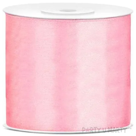 tasiemka satynowa classic rozowa jasna partydeco 75 mm 25 m