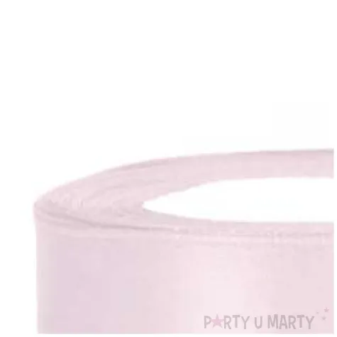 tasiemka satynowa classic rozowa pudrowa jasna partydeco 25 mm 25 m