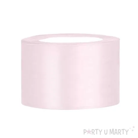 tasiemka satynowa classic rozowa pudrowa jasna partydeco 38 mm 25 m