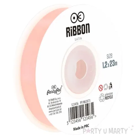 tasiemka satynowa classic rozowe zloto partypal 12 mm 23 m