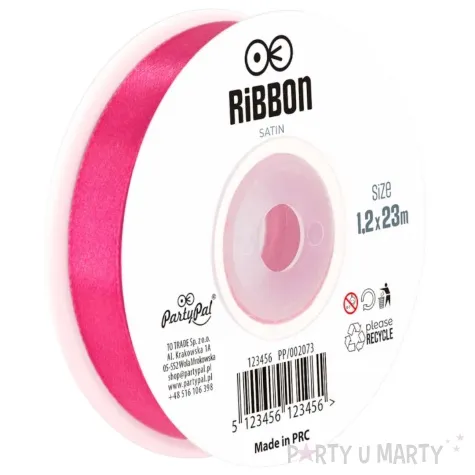 tasiemka satynowa classic rozowy ciemny partypal 12 mm 23 m