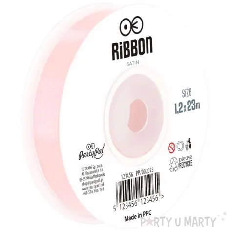 tasiemka satynowa classic rozowy jasny partypal 12 mm 23 m