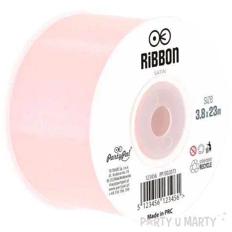 tasiemka satynowa classic rozowy jasny partypal 38 mm 23 m