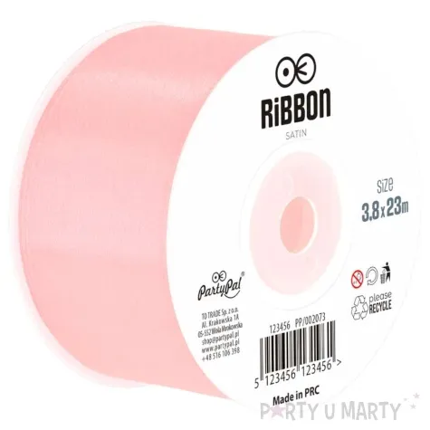 tasiemka satynowa classic rozowy jasny partypal 38 mm 23 m