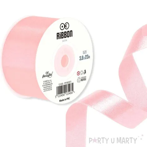 tasiemka satynowa classic rozowy jasny partypal 38 mm 23 m