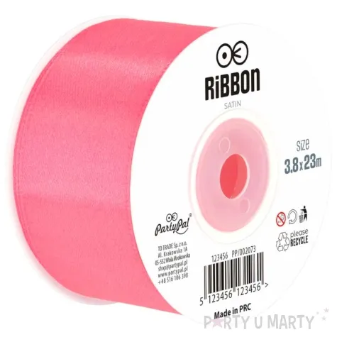 tasiemka satynowa classic rozowy partypal 50 mm 23 m