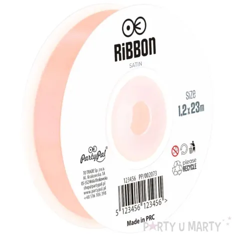 tasiemka satynowa classic rozowy pudrowy partypal 12 mm 23 m