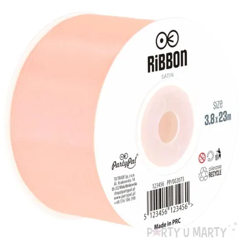tasiemka satynowa classic rozowy pudrowy partypal 38 mm 23 m