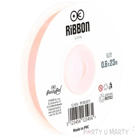 tasiemka satynowa classic rozowy pudrowy partypal 6 mm 23 m