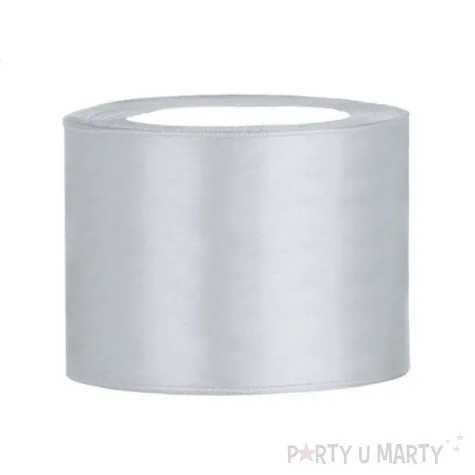 tasiemka satynowa classic srebrna partydeco 50 mm 25 m