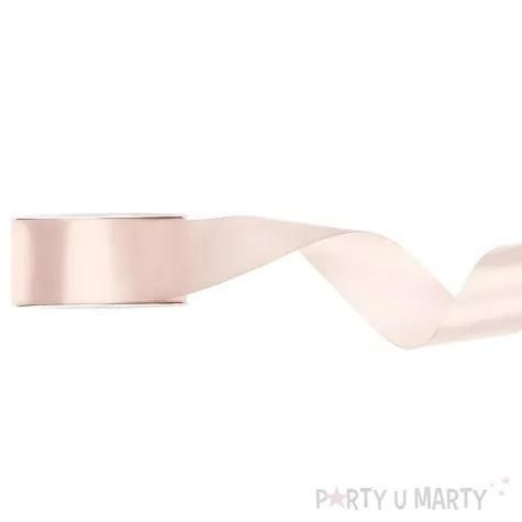 tasiemka satynowa classic wstazka dekoracja na wesele komunie urodziny zlamana biel 2 5 cm 25 m