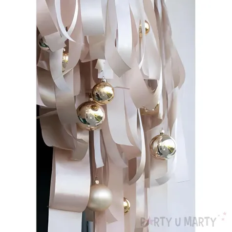 tasiemka satynowa classic wstazka dekoracja na wesele komunie urodziny zlamana biel 5 cm 25 m