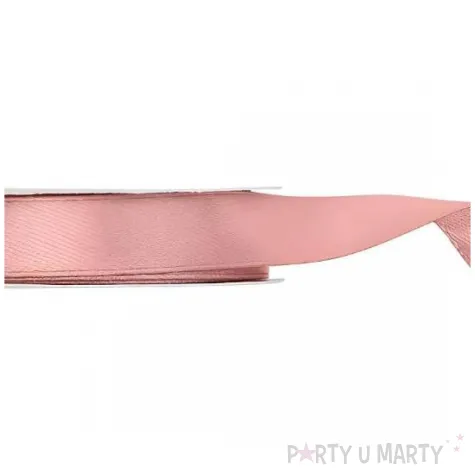 tasiemka satynowa classic wstazka dekoracja na wesele urodziny brudny roz 1 2 cm 25 m