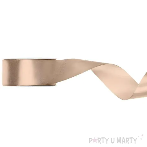 tasiemka satynowa classic wstazka dekoracja na wesele urodziny brzoskwiniowy 3 8 cm 25 m