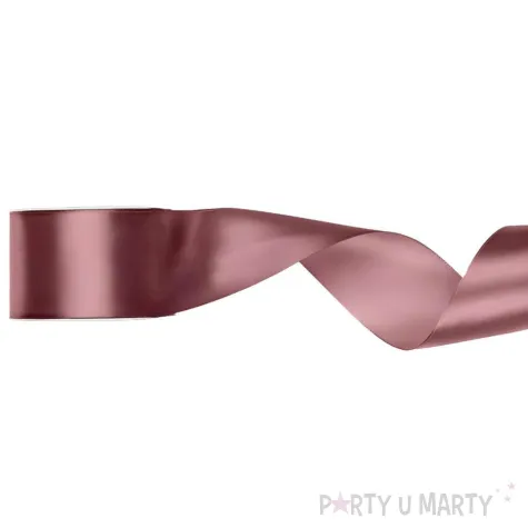 tasiemka satynowa classic wstazka dekoracja na wesele urodziny ciermny brudny roz 5 cm 25 m