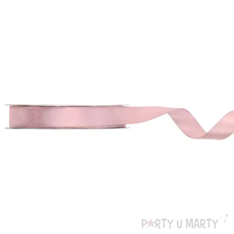 tasiemka satynowa classic wstazka dekoracja na wesele urodziny jasny brudny roz 1 2 cm 25 m