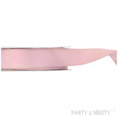 tasiemka satynowa classic wstazka dekoracja na wesele urodziny jasny brudny roz 1 2 cm 25 m