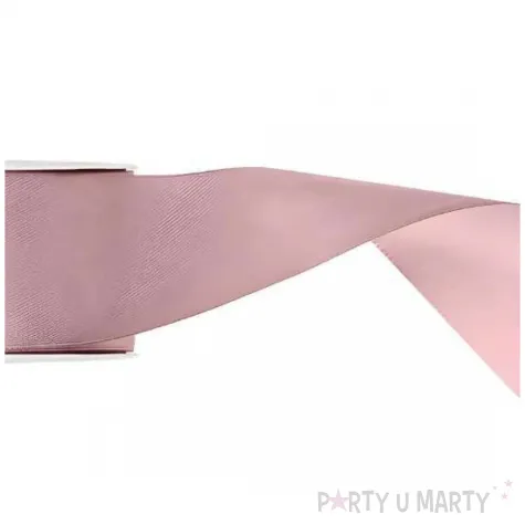 tasiemka satynowa classic wstazka dekoracja na wesele urodziny jasny brudny roz 3 8 cm 25 m