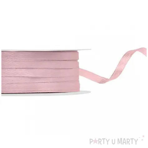 tasiemka satynowa classic wstazka dekoracja na wesele urodziny jasny brudny roz 3 mm 50 m