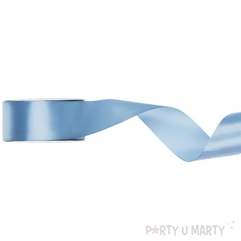 tasiemka satynowa classic wstazka dekoracja na wesele urodziny niebieski 2 5 cm 25 m