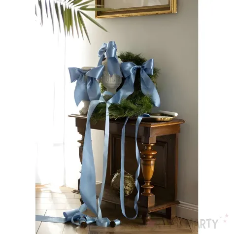 tasiemka satynowa classic wstazka dekoracja na wesele urodziny niebieski 3 8 cm 25 m