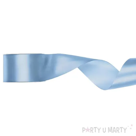 tasiemka satynowa classic wstazka dekoracja na wesele urodziny niebieski 5 cm 25 m