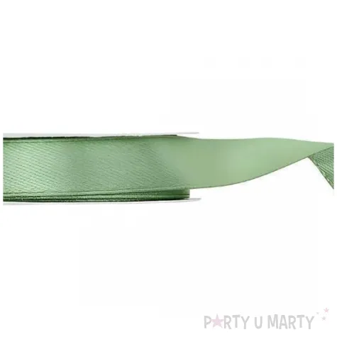 tasiemka satynowa classic wstazka dekoracja na wesele urodziny szalwiowy zielony 1 2 cm 25 m